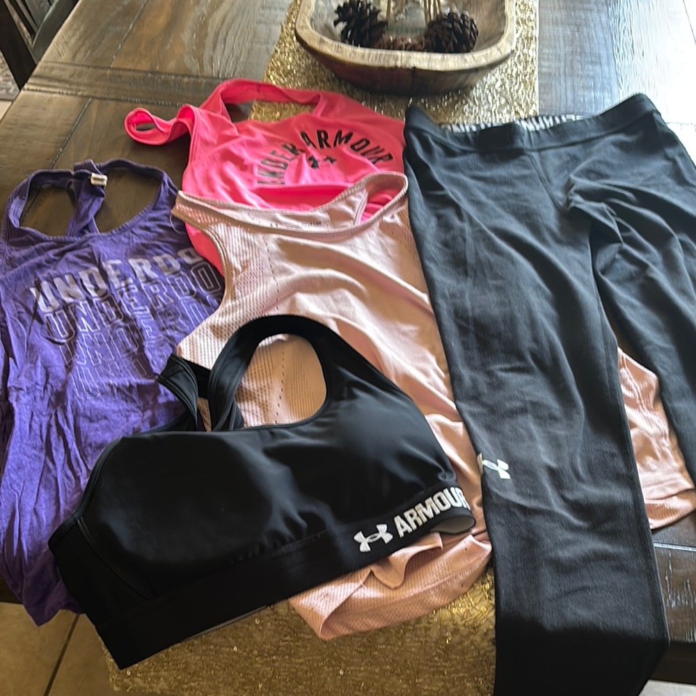 Under Armour Workout Gear - Purple, Pink, Black